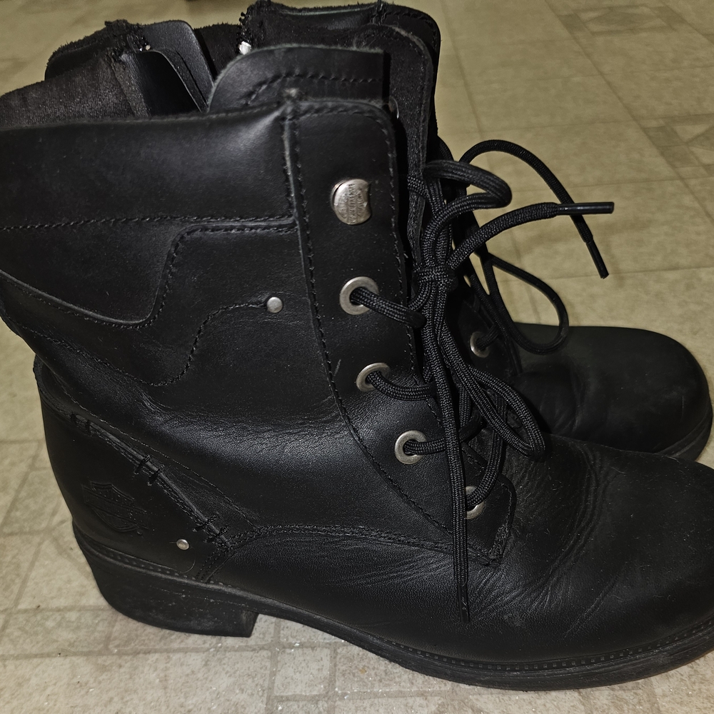 Harley Davidson Black Leather Women's Boots Sz 11